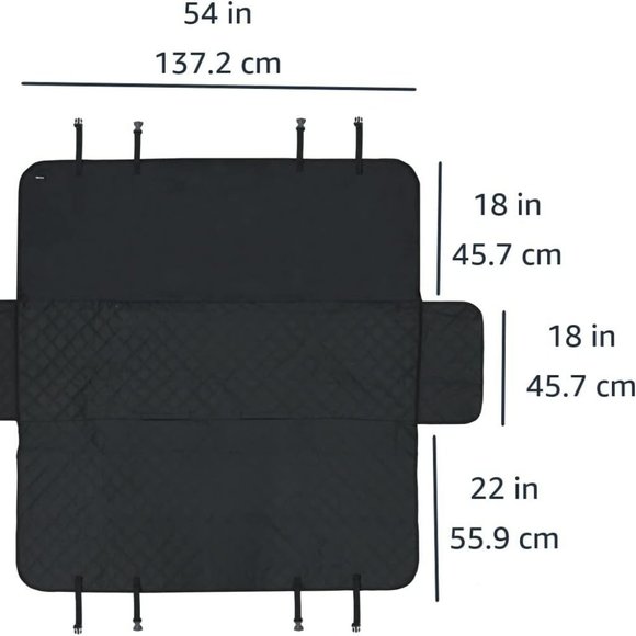 Amazon Basics Quilted Water Resistant Hammock Car Backseat Cover 58" x 54" NEW - Picture 3 of 4